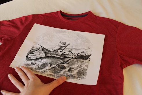 Image lined up on T-shirt
