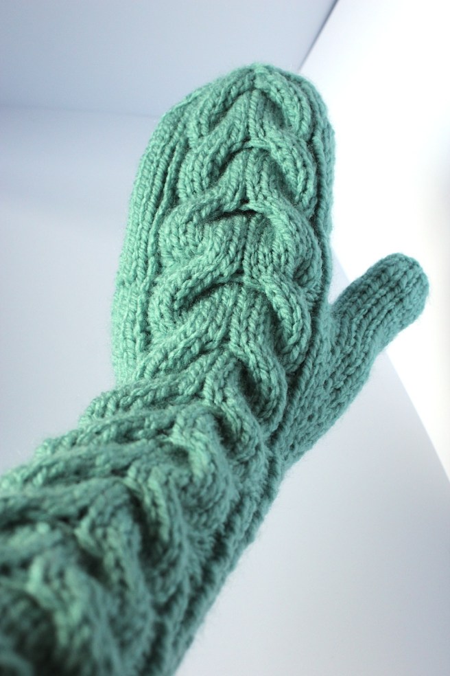 Bella's mittens knit by Wolves in London