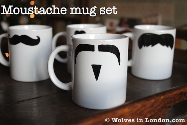 Moustache mug set tutorial from Wolves in London