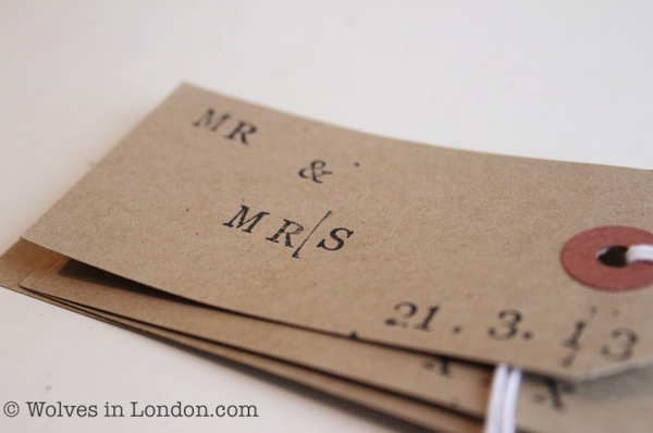 Wedding hand stamped gift tag