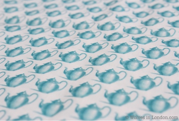 Teapot fabric design by Wolves in London