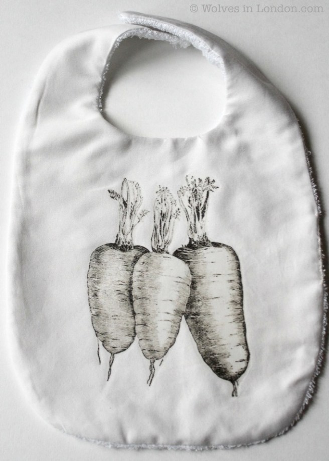Homemade carrot baby bib