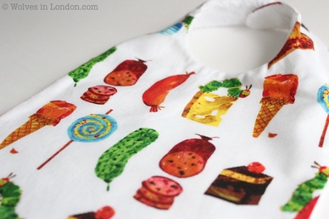 Homemade Very Hungry Caterpillar bib