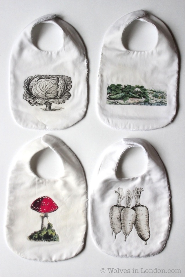 Homemade vegetable baby bibs
