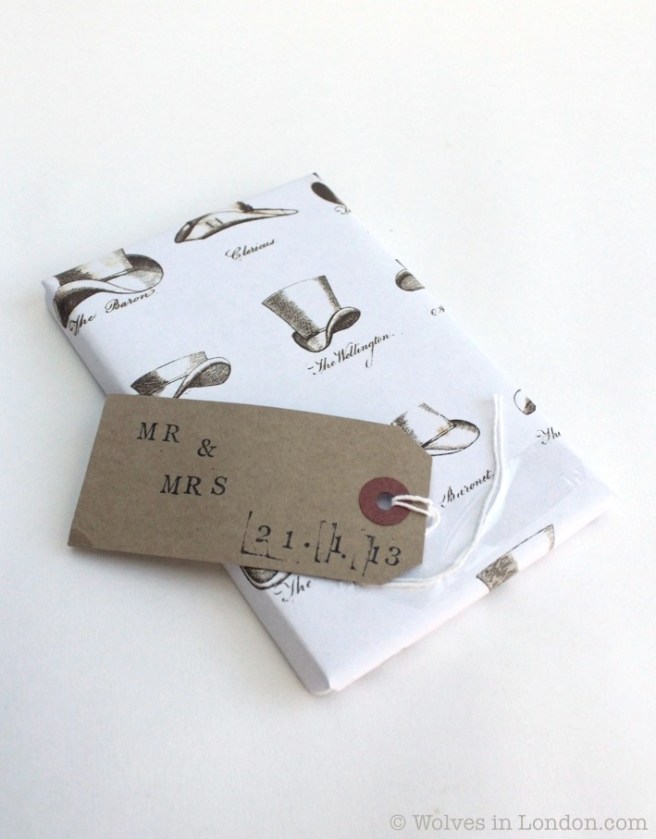 Homemade hat wrapping paper