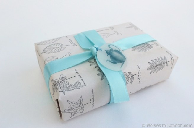 Homemade leaf wrapping paper