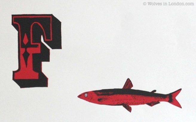 Screen print F for fish