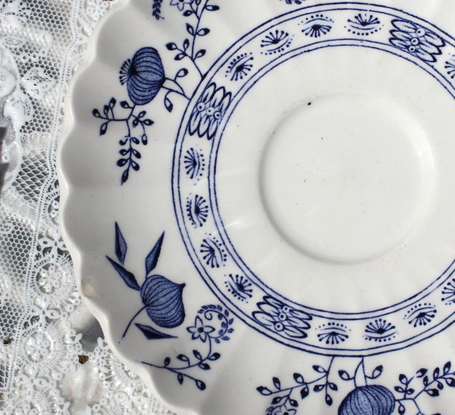 Blue and white plate
