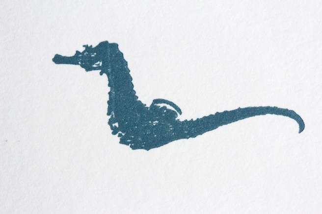 Letterpress sea horse