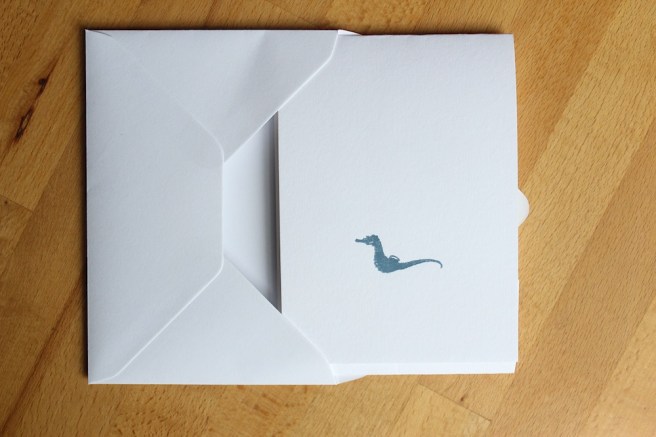 Wedding invitation with a seahorse
