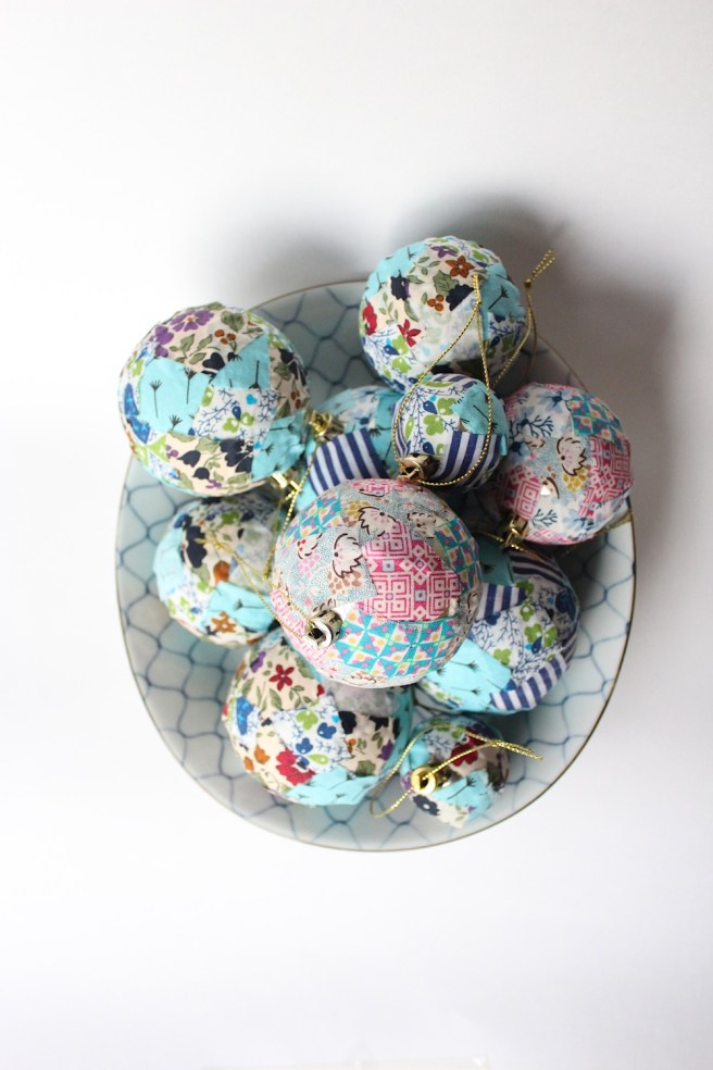 DIY fabric baubles