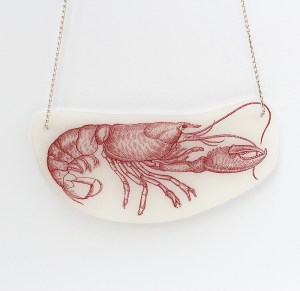 Shrink plastic lobster necklace