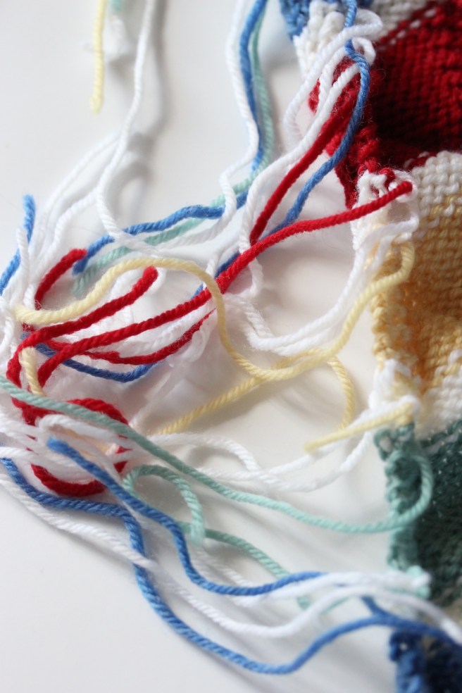 Wool ends of knitting project | Wolves in London