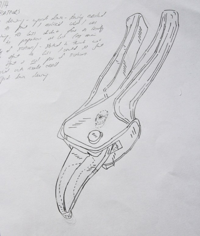 Drawing of secateurs