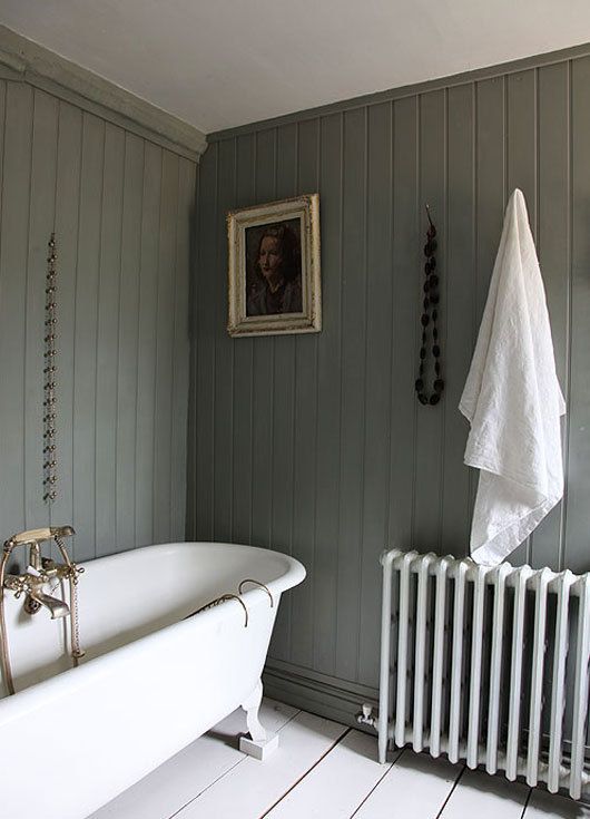 Tongue and groove bathroom panelling