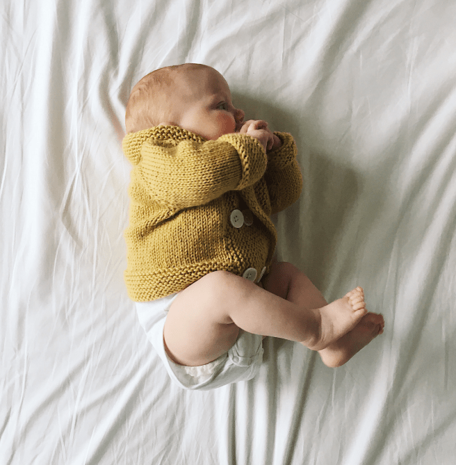 Hand knit baby cardigan